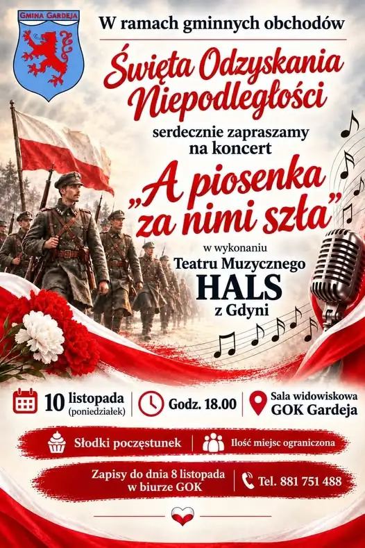 Koncert z okazji Święta Niepodległości w Gardei – 10 listopada