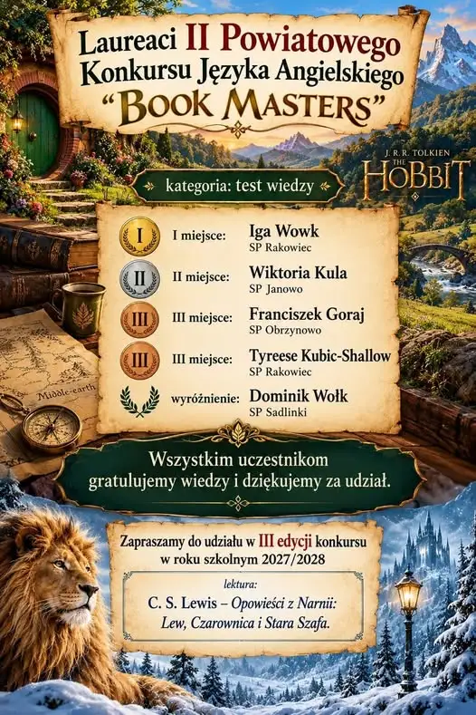 Book Masters: znamy laureatów II Powiatowego Konkursu Języka Angielskiego