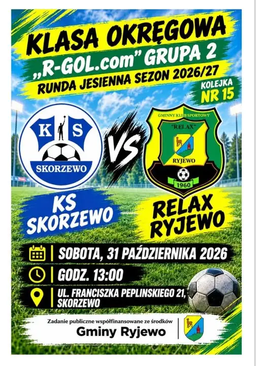 Relax Ryjewo jedzie do Skorzewa po punkty. W sobotę 15. kolejka